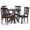 Baxton Studio Valda Modern Two-Tone Dark Brown and Walnut Brown Finished Wood 5-PC Dining Set 178-11384-10900-Zoro - alternate 6